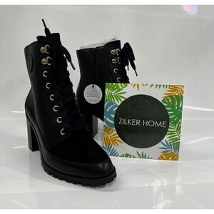 Giani Bernini Women's Keeryn Lace-up Lug Sole Booties - Black 8.5M